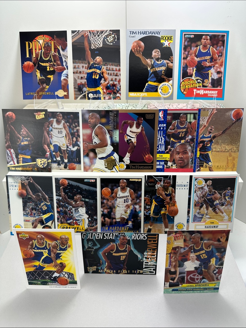 Tim Hardaway/Latrell Sprewell Rookies in Warriors vintage Lot of 18